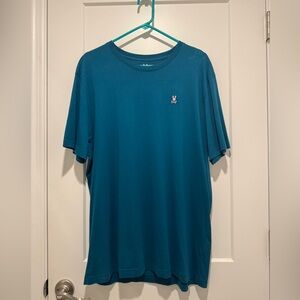 Men’s Psycho Bunny Teal Short Sleeve Shirt Size 8